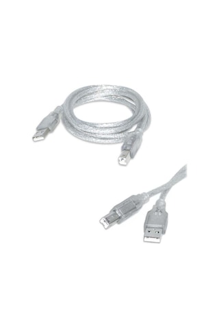 5 Metre Şeffaf Kaplamalı Usb 2.0 Yazıcı Ve Tarayıcı Kablosu - Tüm Markalarla Uyumlu Tip A - Tip B