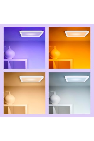 Wiz Beyaz Akıllı Sıva Üstü Rgb Kare Panel Tavan Armatürü 17w Renkli