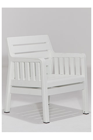 Lara Mindersiz Tekli Bahçe Balkon Teras Koltuğu - Beyaz