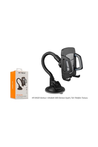 Hytech HY-XH20 Vantuz Braket 360 Derece Telefon Tutucu Siyah - Gri