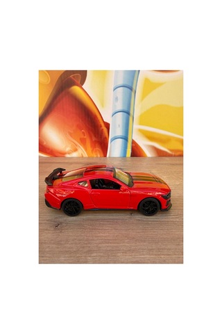 Ford Mustang Diecast Model Araba Sesli Işıklı Açılan Kapılar Ford Mustang Araba Kırmızı - Siyah
