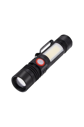 Soulader Su Geçirmez Ve Manyetik Özellikli Led El Feneri, Zoom Ve Cob Işık Modlu, 18650 Pil İle Çalışan Taşınabilir Klipsli El Işığı, Dayanıklı Ve Pratik T6 Modeli Çok Renkli