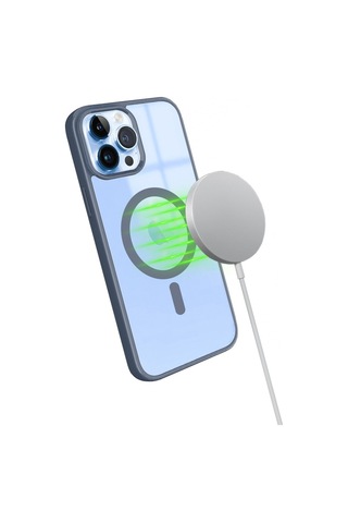 Apple Uyumlu iPhone 13 Pro Max Magsafe Özellikli Renkli Clear Case Kapak