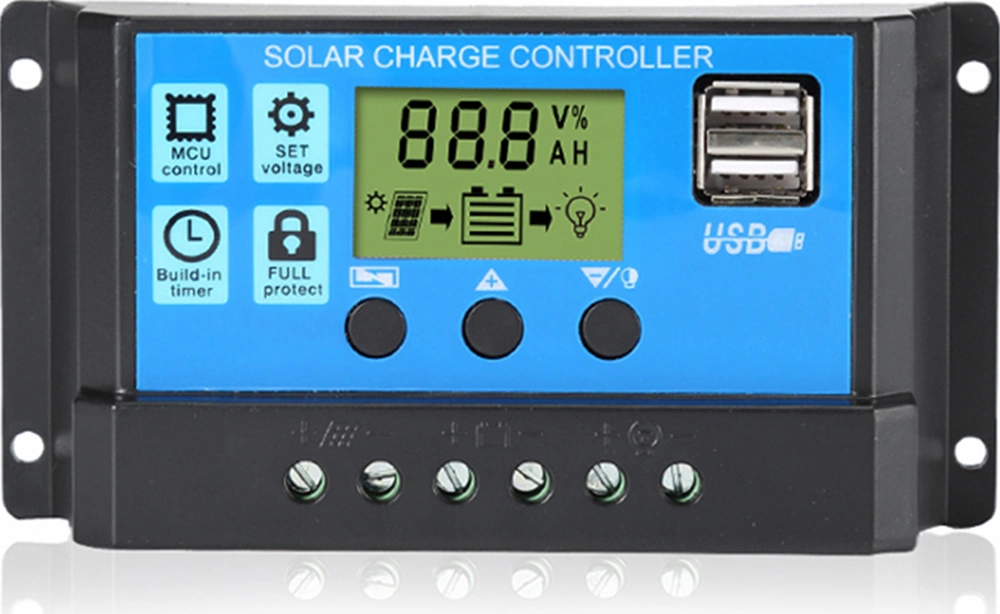 Hangfox 30a 12v/24v Otomatik Tanıma Pwm Güneş Şarj Kontrolcüsü, Ayarlanabilir Parametreler, Lcd Ekran, Çift Usb Portu Ve Optik Gecikme Modu
