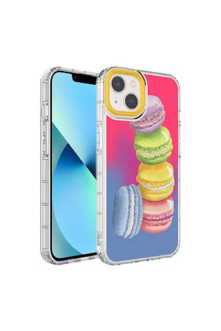 Apple Uyumlu iPhone 14 Plus Kamera Korumalı Renkli Desenli Sert Silikon Zore Korn Kapak