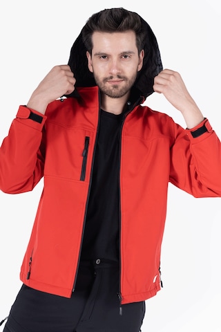 Gizli Kapüşonlu Softshell Mont Kırmızı