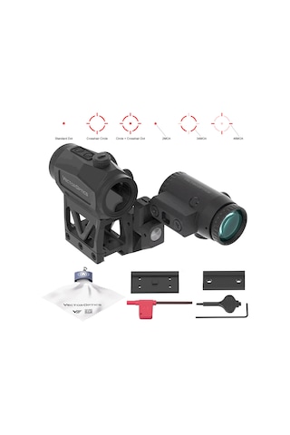 Vector Optics Scrapper 1x29 Mrt Red Dot & Paragon 3x Magnifier Entegre Tek Parça Picatinny Montaj Set