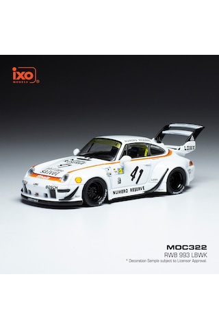 1:43 Ölçek Ixo 1996 Porsche Rwb 993 Lbwk 41 Diecast Metal Minyatür Model Araba 10cm