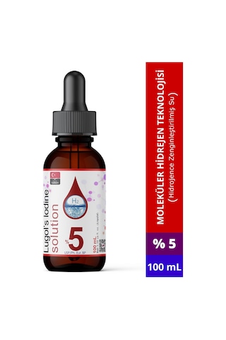 Lugol's %5 İyot Çözeltisi İyot Damla Cam Damlalıklı 100 ML