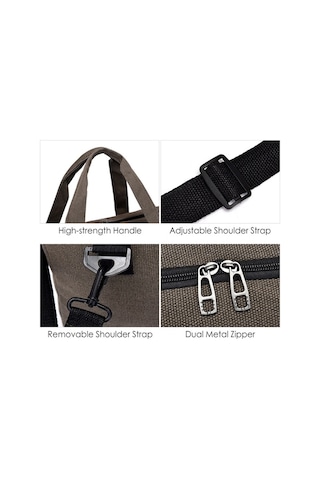 Willowhaven Küçük Boy Kaki Renk Hafif Dayanıklı Bez Seyahat Çantası Haki