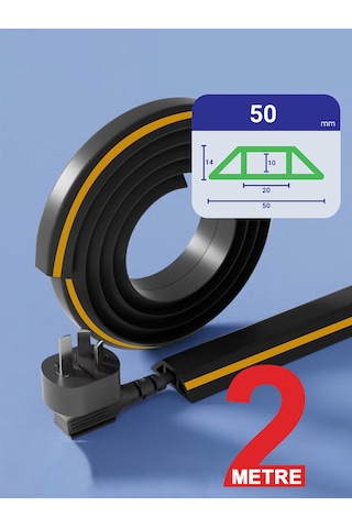 Greentech Esnek Kablo Kanalı Şeritli Siyah / Gt-kk08