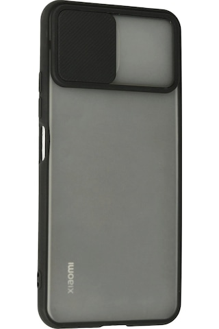 Cosmotex Newface Xiaomi Mi 11 Lite Kılıf Palm Buzlu Kamera Sürgülü Silikon - Siyah