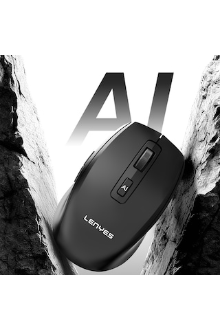 Lenyes Ws106 Yapay Zeka Destekli Çift Bluetooth Bağlantılı 2.4g Kablosuz Mouse 1200 Dpı Siyah Ws106