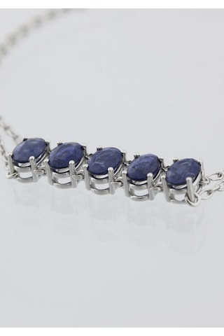 2.28ct Oval Safir Bileklik Beyaz