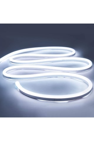 Neon Şerit Led Beyaz Işık 12V Silikonlu Su Geçirmez Neon Led Işık