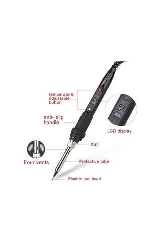 Ganzhoushop Teli Manuel Lehimleme Lehim Lcd Havya Elektrikli Dijital Cımbız Aracı 80w Go