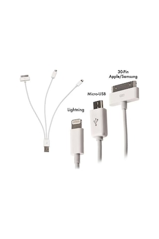 Codegen Apple Uyumlu iPhone 30 Pin / 8 Pin / Micro Usb 20 Cm Şarj Kablosu Cdg-cnv73