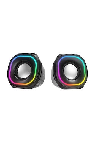 Mikado Md-180 2.0 3w 2 Siyah Rgb Aydınlatmalı Usb + 3.5mm Usb 5v Speaker Hoparlör