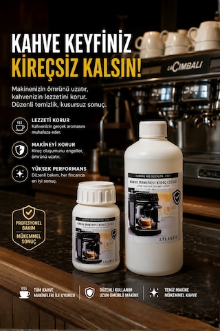 Kahve & Espresso Makinesi Kireç Çözücü 250 Ml Güçlü Temizlik
