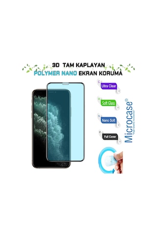 Apple Uyumlu   iPhone 11 3D Polymer Kavisli Tam Kaplayan Nano