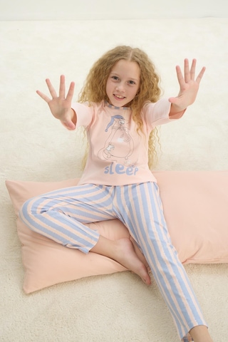 Sevim Kız Çocuk Uzun Kol Pembe Pijama Takım C4t0n7o8 001