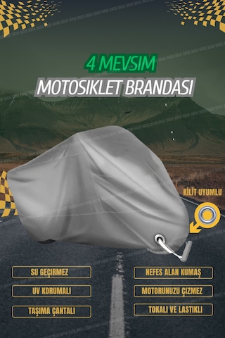 Gri- Kilit Uyumlu Voge Ds900x Motosiklet Brandası 4mevsim