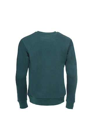 Yeşil Desensiz Bisiklet Yaka Sweatshirt - Wessi Siyah