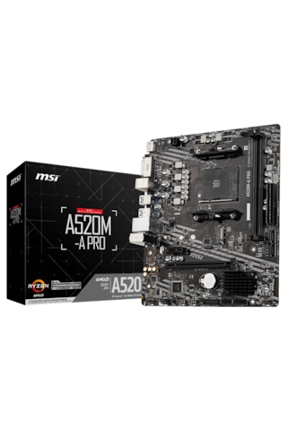 Msı A520m-a Pro 4600mhz Oc Ddr4 Soket Am4 M.2 Hdmı Dvı Matx Anakart