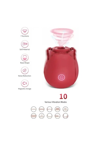 Erotixshop Gül Tasarımlı Titreşimli Vakumlu Klitoral Vibratör