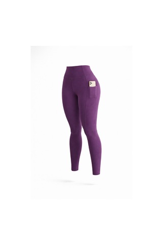 Balenbi Haute Kadın Yüksek Bel Toparlayıcı Çift Cepli Leggings Fitness Tayt 1092 Mürdüm