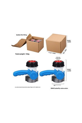 Aubyhe 1000l Ibc Plastik Tank Açık/kapalı Valfi - Asit Ve Alkali Dayanıklı Dn40 Kelebek Valfi, 2 Adet Uçak Kutusu İle Tam Yeni Parça