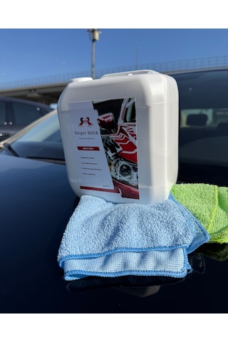 Sieger Milch Hızlı Araç Cilası 2.5l Bidon + Microfiber Bez 2'li Sieger Milch Hızlı Araç Cilası 2.5l Bidon + Microfiber Bez 2'li