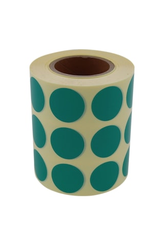 Renkli Kuşe Rulo Çap Etiketi 25mm X 25mm 2500 Adet Yan Yana 3 Lü