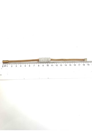 Zirkon Taşlı Mıknatıslı Kadın Çelik Bileklik 18 Cm Gold - Çelik