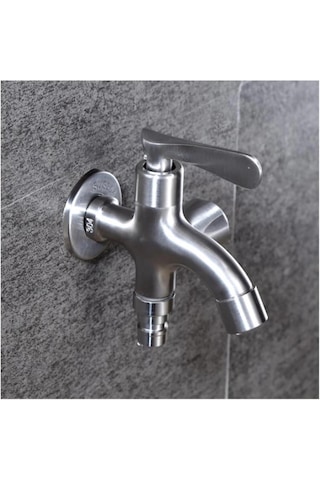 304 Paslanmaz Çelik Musluk Çamaşır Makinesi Musluk Çift Amaçlı Çamaşır Paspas Havuzu Musluk Çift Sap Tek Soğuk Su Musluk İplik G1/2 ' Paslanmaz Çelik