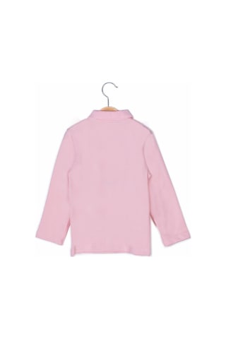 Zeyland Polo Yaka Uzun Kol Kız Çocuk T-shirt - Pembe