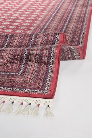 Apex Halı Bruj Bambu Viscon Halı 8751bu Bordo Renkli