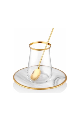 Parlak Gold Çay Kaşığı 6 Parça - 13 Cm Siyah
