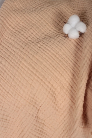 Müslin Püsküllü 4 Katlı Müslin Battaniye 90x120 Cm - Ze4katlı Bej