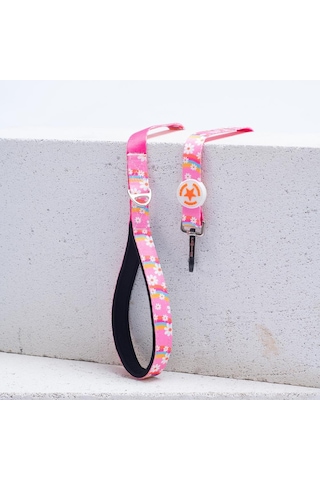 Daisy Leash Papatya Desenli Kedi Köpek Sevk & Gezdirme Kayışı Köpek Uzatma Tasması Pembe