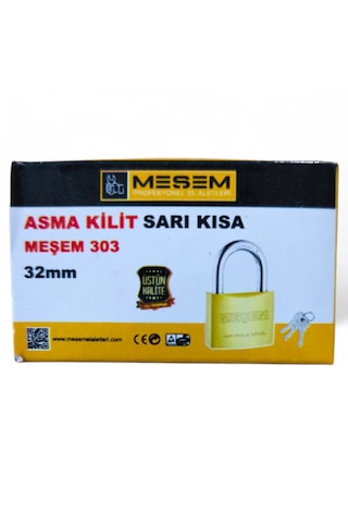 Meşem Asma Kilit Sarı Kısa 32 Mm