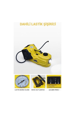 Araç Krikosu Elektrikli Seti 5 Ton Kaldırma Bijon Sökme Kompresör Fenerli Araç Tamir Kiti