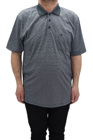 Becces Dmctekstil Erkek Füme 003 Desenli Klasik Kesim Rahat Kalıp Tek Cepli Battal Polo Yaka T-shirt