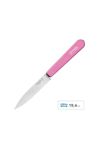 Opinel Essential  No:113 Paslanmaz Çelik Tırtıklı Soyma Bıçağı Pembe