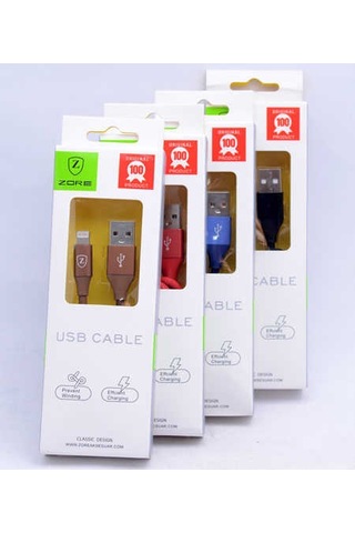 Kahverengi Metal Uçlu Lightning Usb Kablo-zore