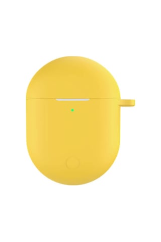 Koodmax Xiaomi Redmi Buds 3 Pro / Airdots 3 Pro Uyumlu Silikon Kılıf + Metal Kopça - Sarı