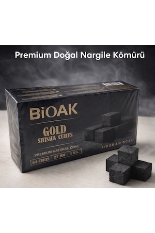 Bioak Gold Shisha Cubes Nargile Kömürü 1 Kg - 27 Mm