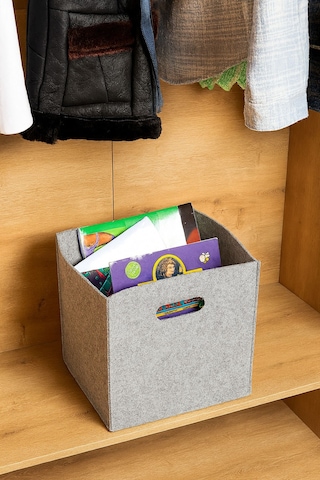 Çok Amaçlı Kullanım Keçe Organizer Dolap İçi Düzenleyici Saklama Kutusu Gri