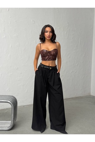 Verymoda Pulpayet Abiye Büstüyer - F2063 Koyu Kahve