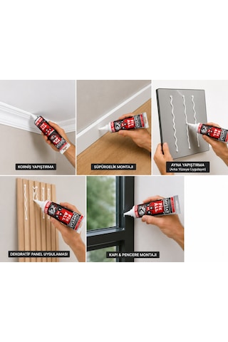 Güçlü Montaj Yapıştırıcısı 100 Gr Korniş Ayna Pvc Ahşap Mermer Taş Seramik Yapıştırıcı